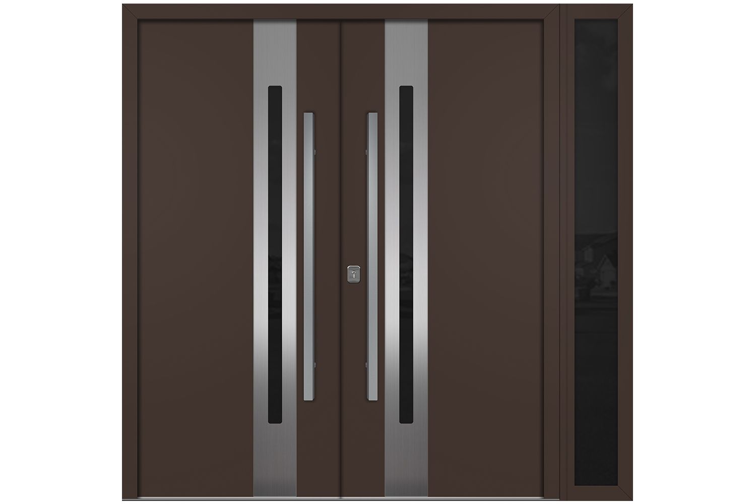 Nova Inox S2 Brown Modern Exterior Double Door