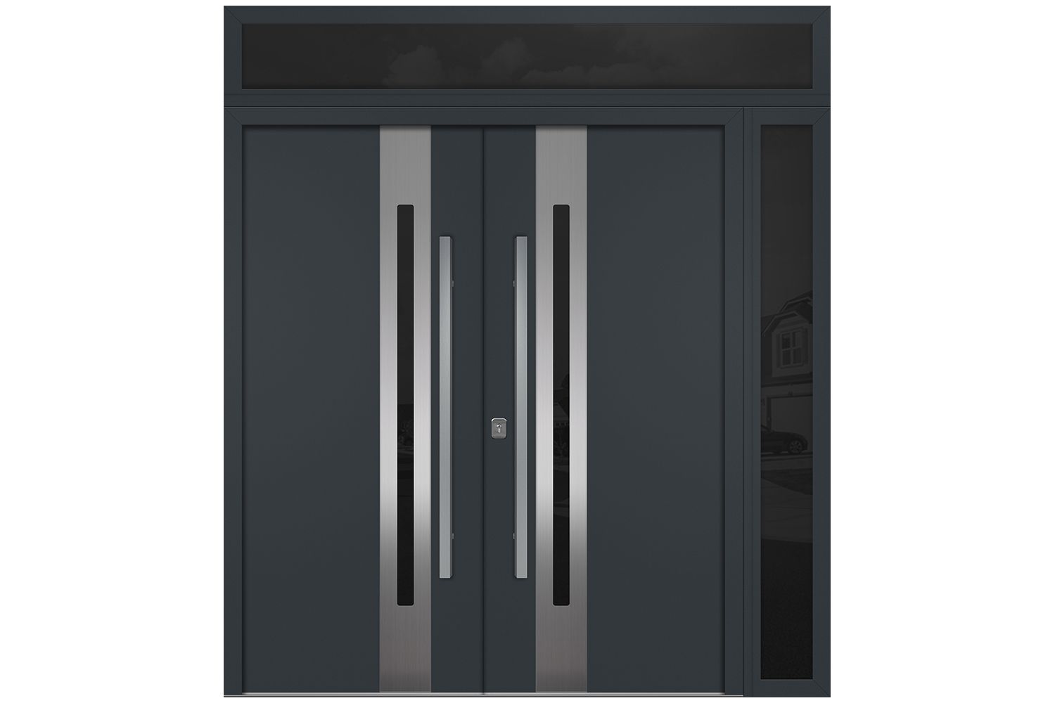 Nova Inox S2 Gray Modern Exterior Double Door