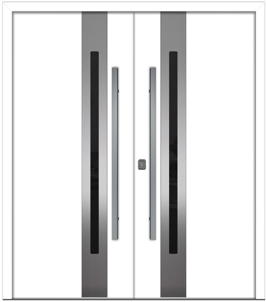 Nova Inox S2 White Modern Exterior Double Door