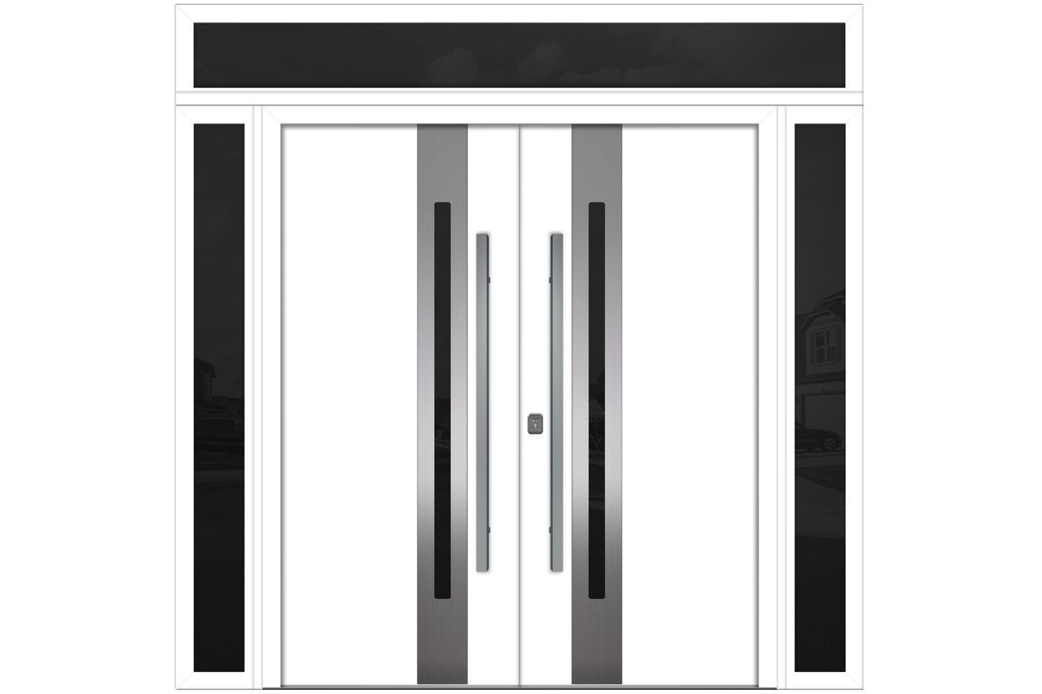 Nova Inox S2 White Modern Exterior Double Door