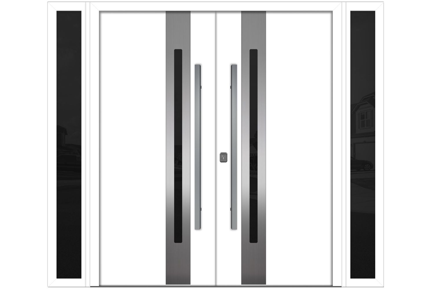 Nova Inox S2 White Modern Exterior Double Door