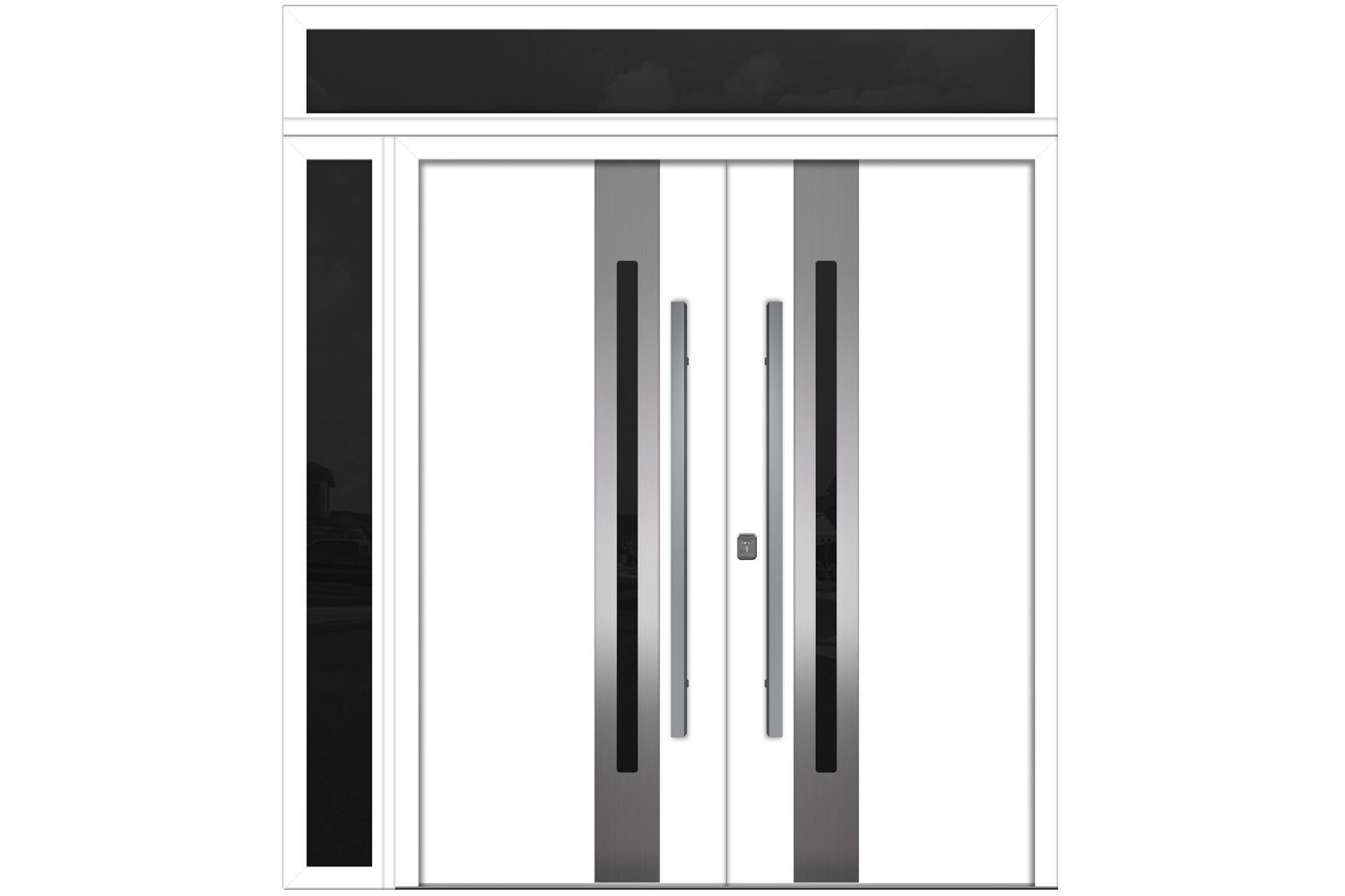 Nova Inox S2 White Modern Exterior Double Door