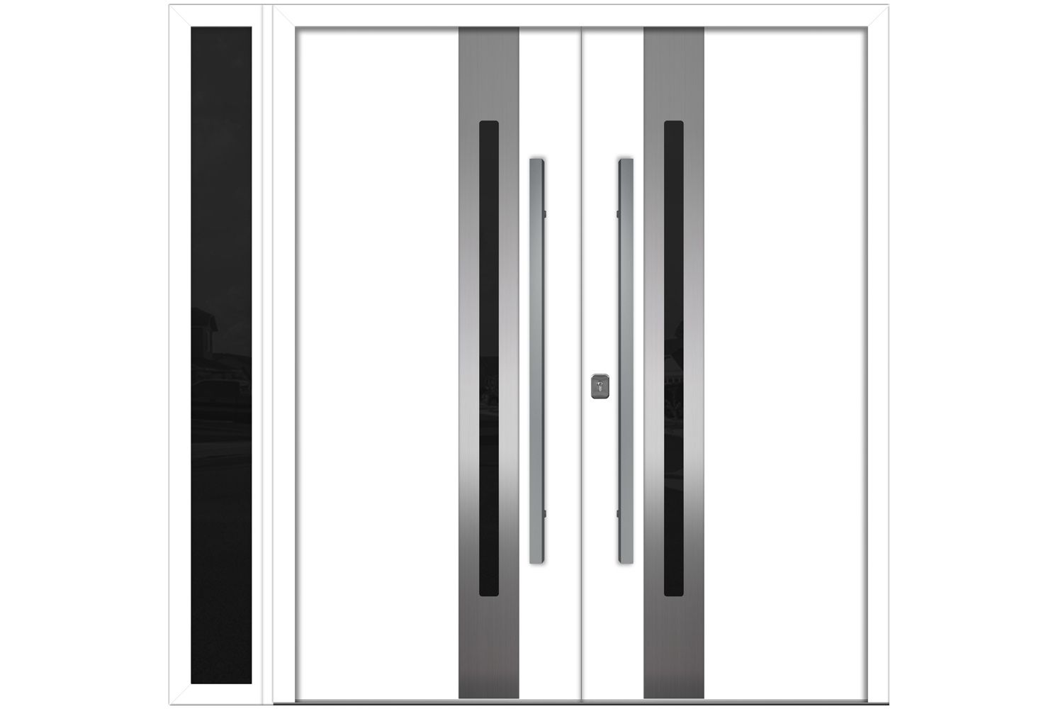 Nova Inox S2 White Modern Exterior Double Door