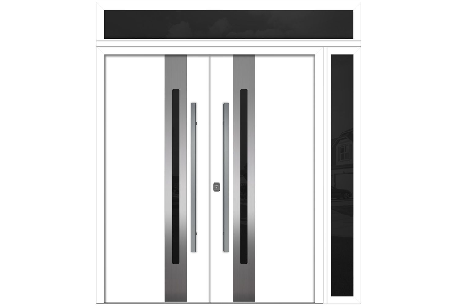 Nova Inox S2 White Modern Exterior Double Door