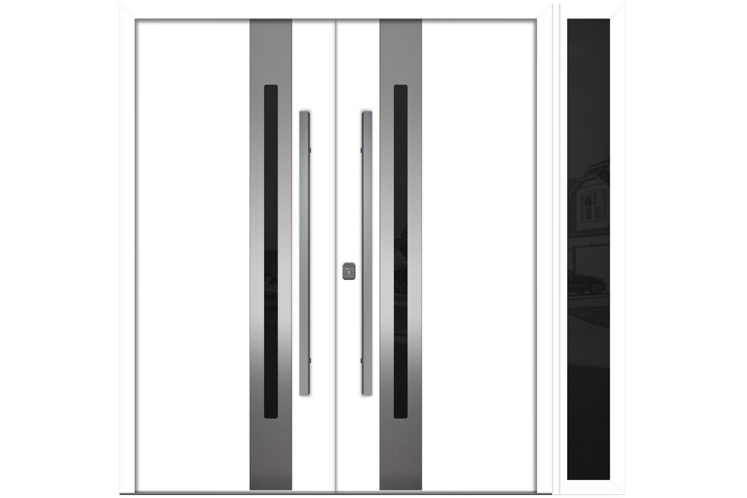 Nova Inox S2 White Modern Exterior Double Door