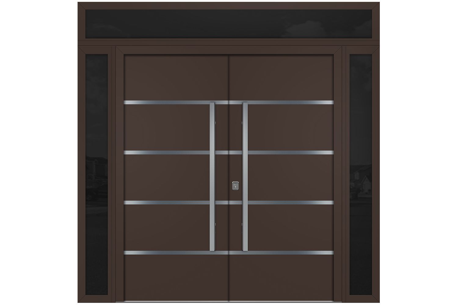 Nova Inox S3 Brown Modern Exterior Double Door