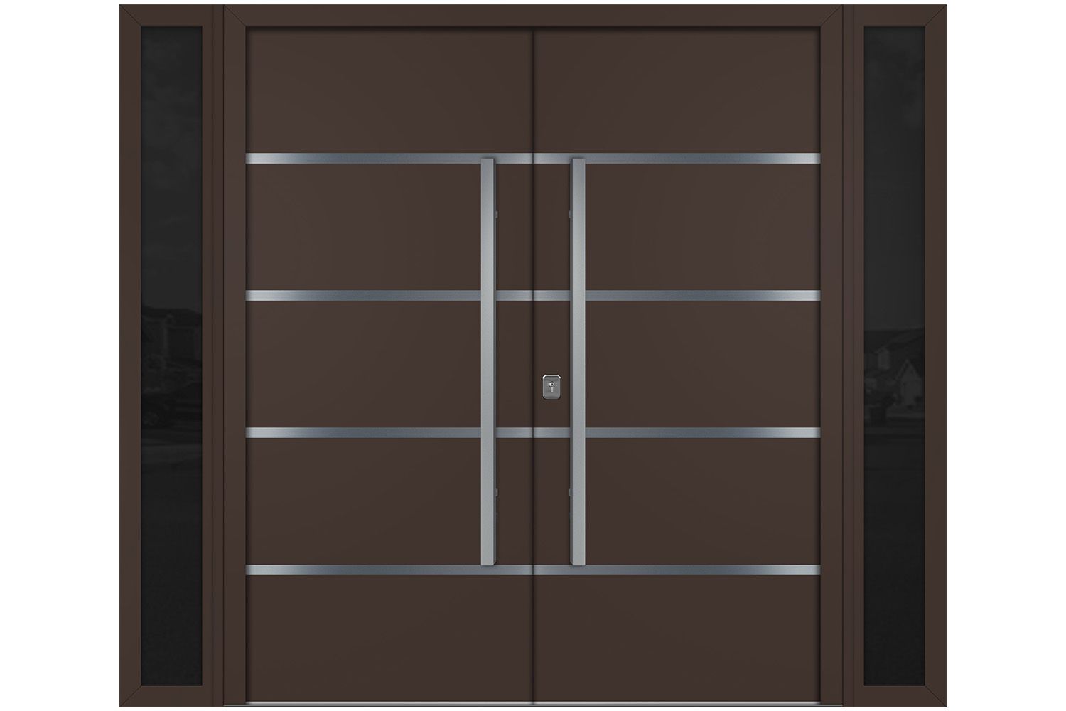 Nova Inox S3 Brown Modern Exterior Double Door