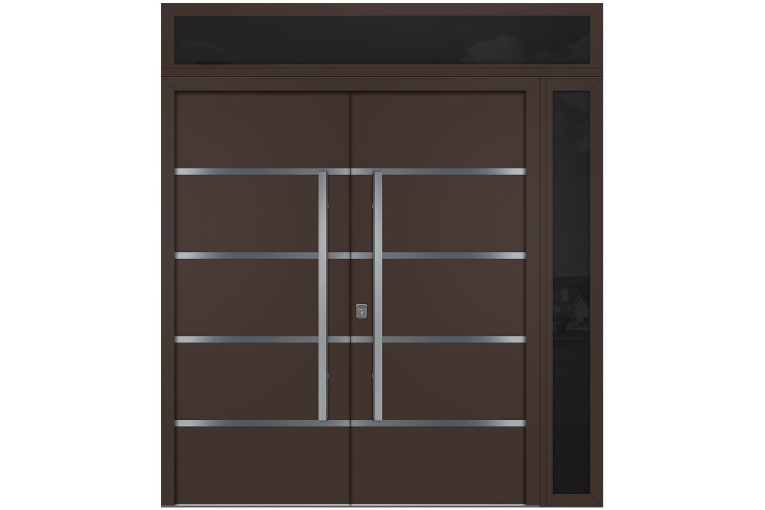 Nova Inox S3 Brown Modern Exterior Double Door