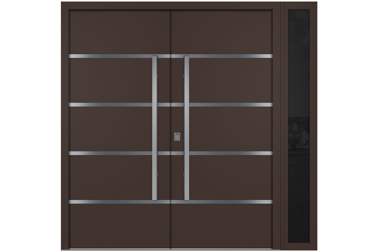 Nova Inox S3 Brown Modern Exterior Double Door