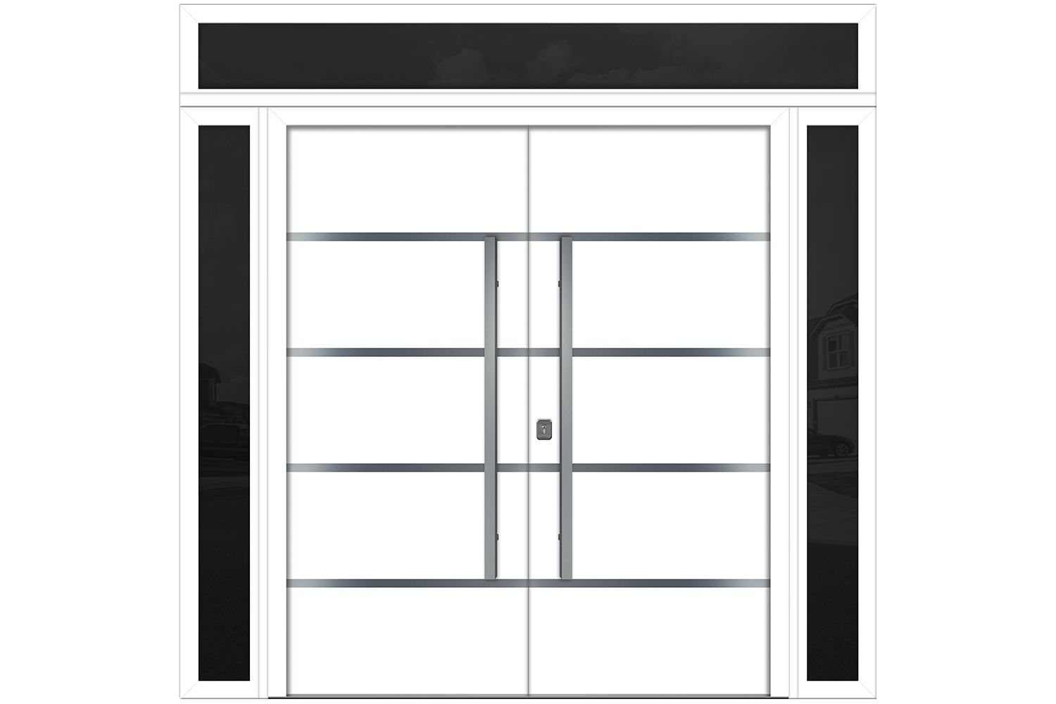 Nova Inox S3 White Modern Exterior Double Door