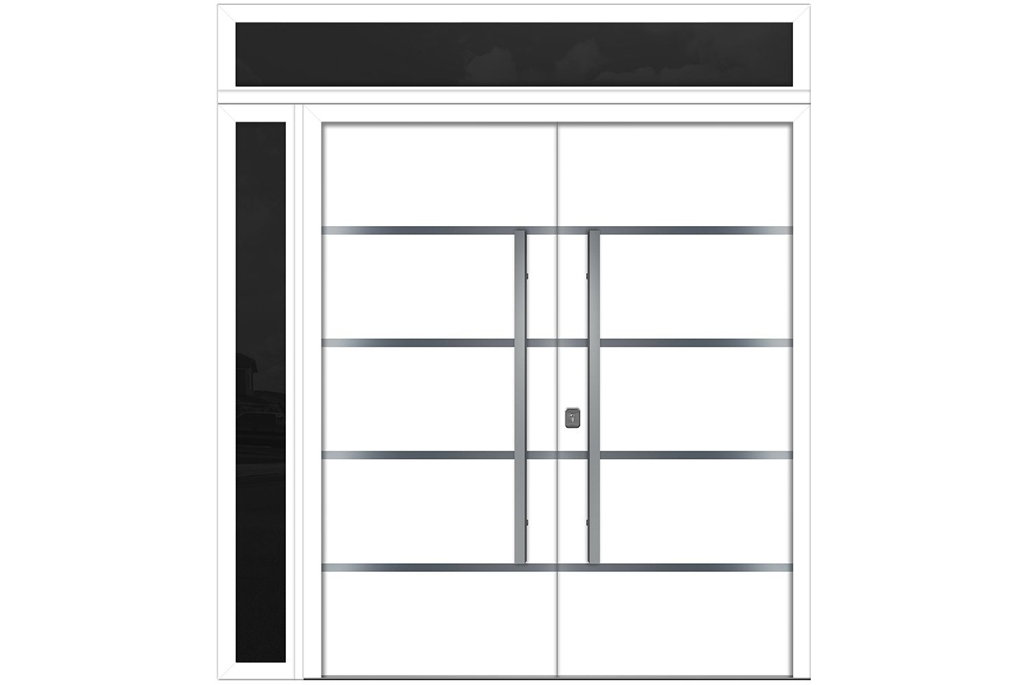 Nova Inox S3 White Modern Exterior Double Door