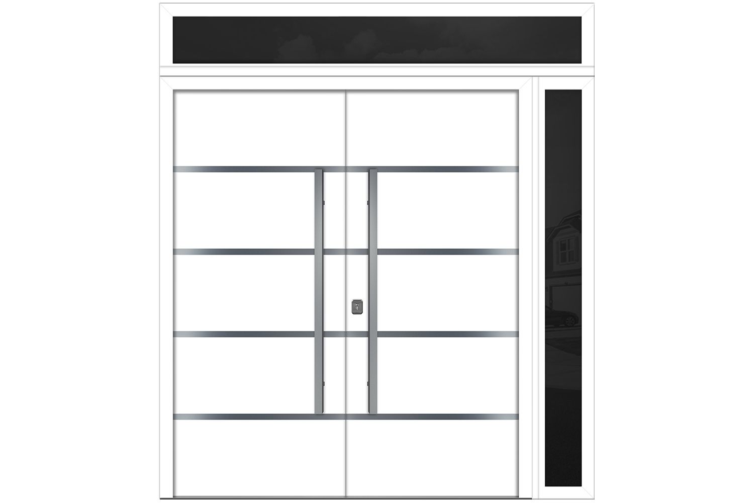 Nova Inox S3 White Modern Exterior Double Door