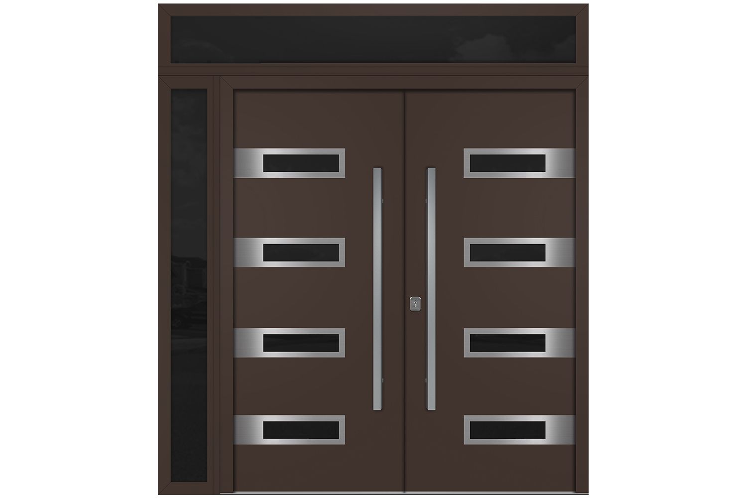 Nova Inox S4 Brown Modern Exterior Double Door