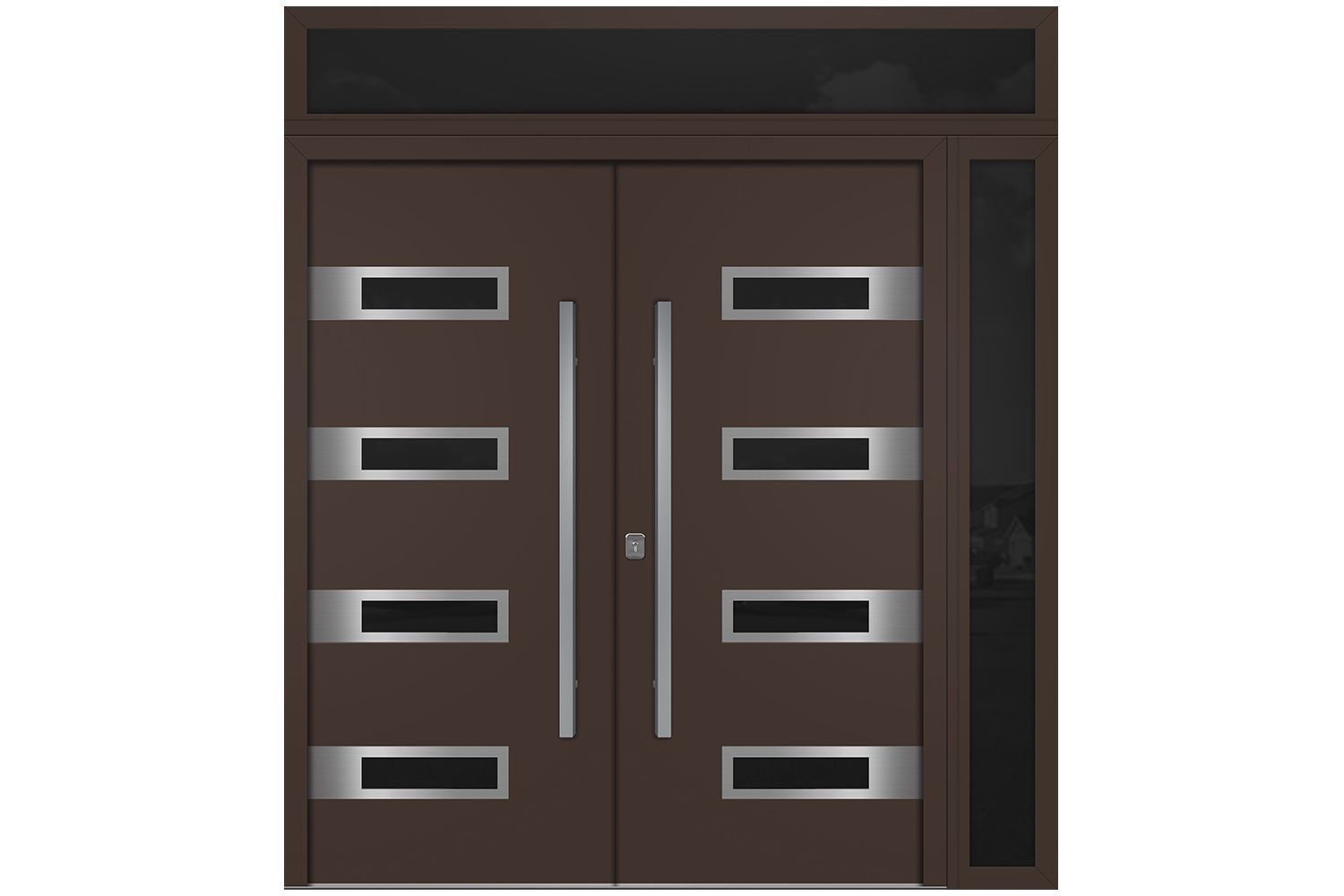 Nova Inox S4 Brown Modern Exterior Double Door