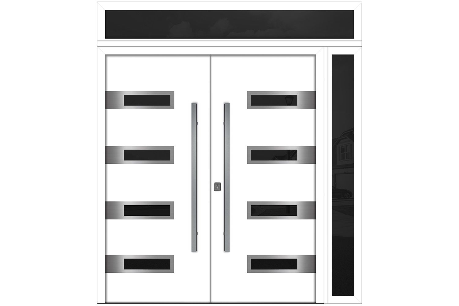 Nova Inox S4 White Modern Exterior Double Door