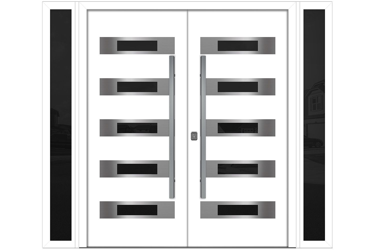 Nova Inox S5 White Modern Exterior Double Door