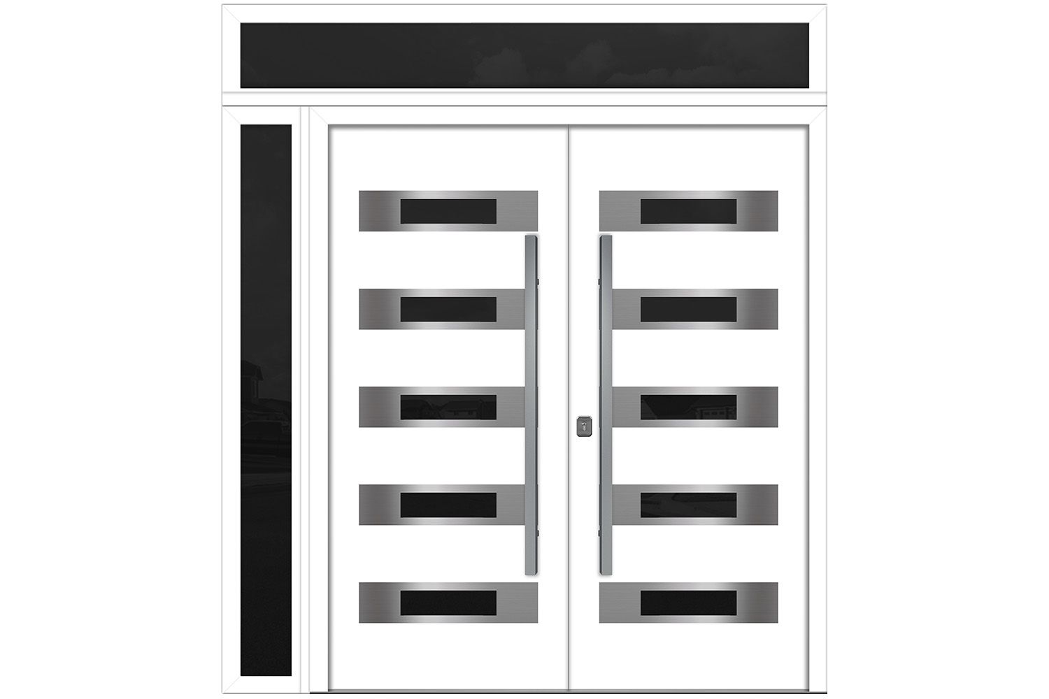 Nova Inox S5 White Modern Exterior Double Door