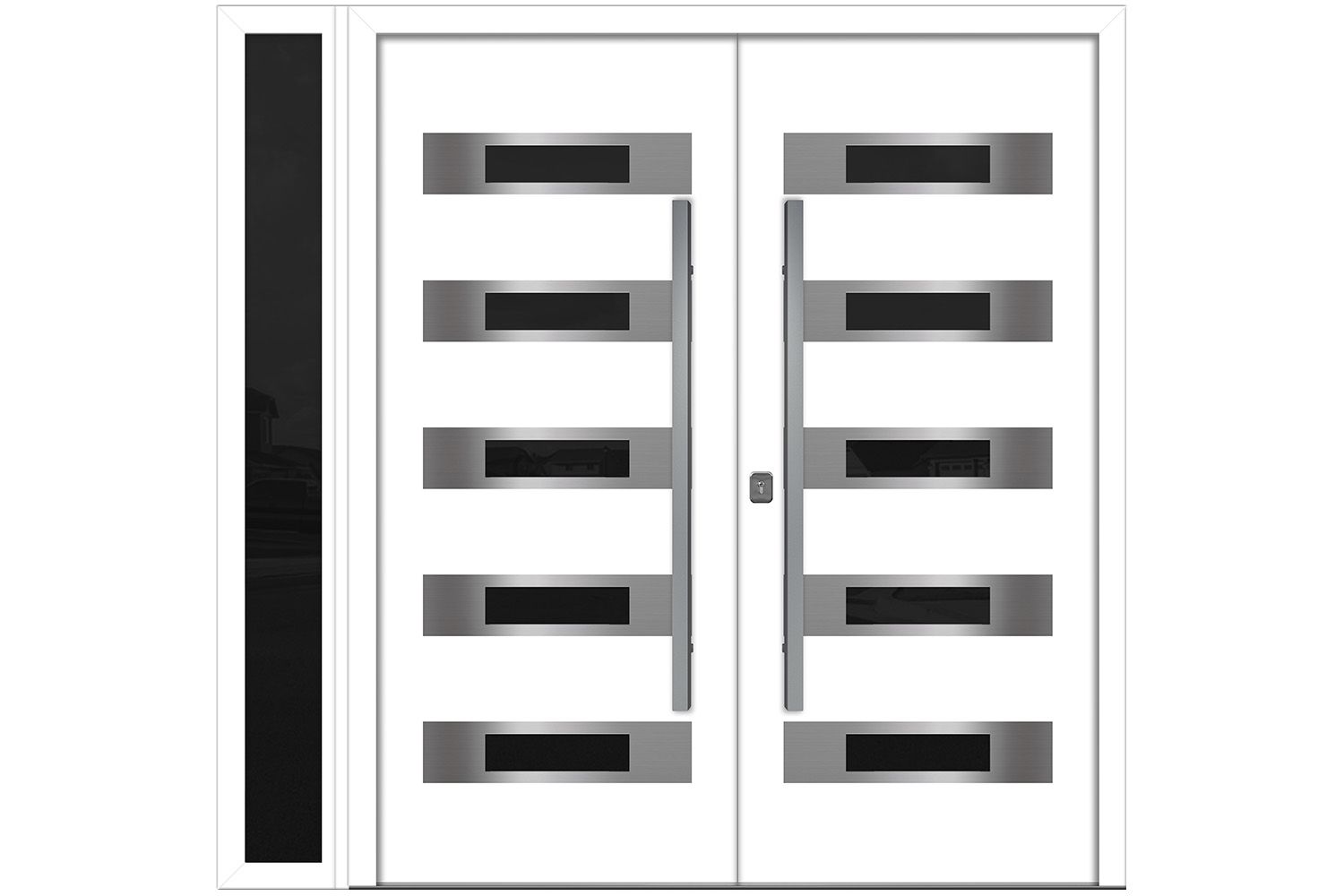 Nova Inox S5 White Modern Exterior Double Door