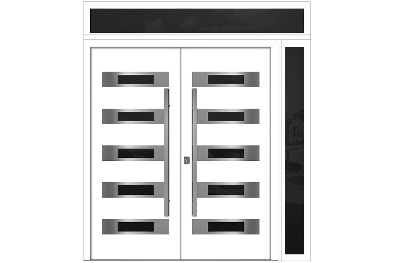 Nova Inox S5 White Modern Exterior Double Door