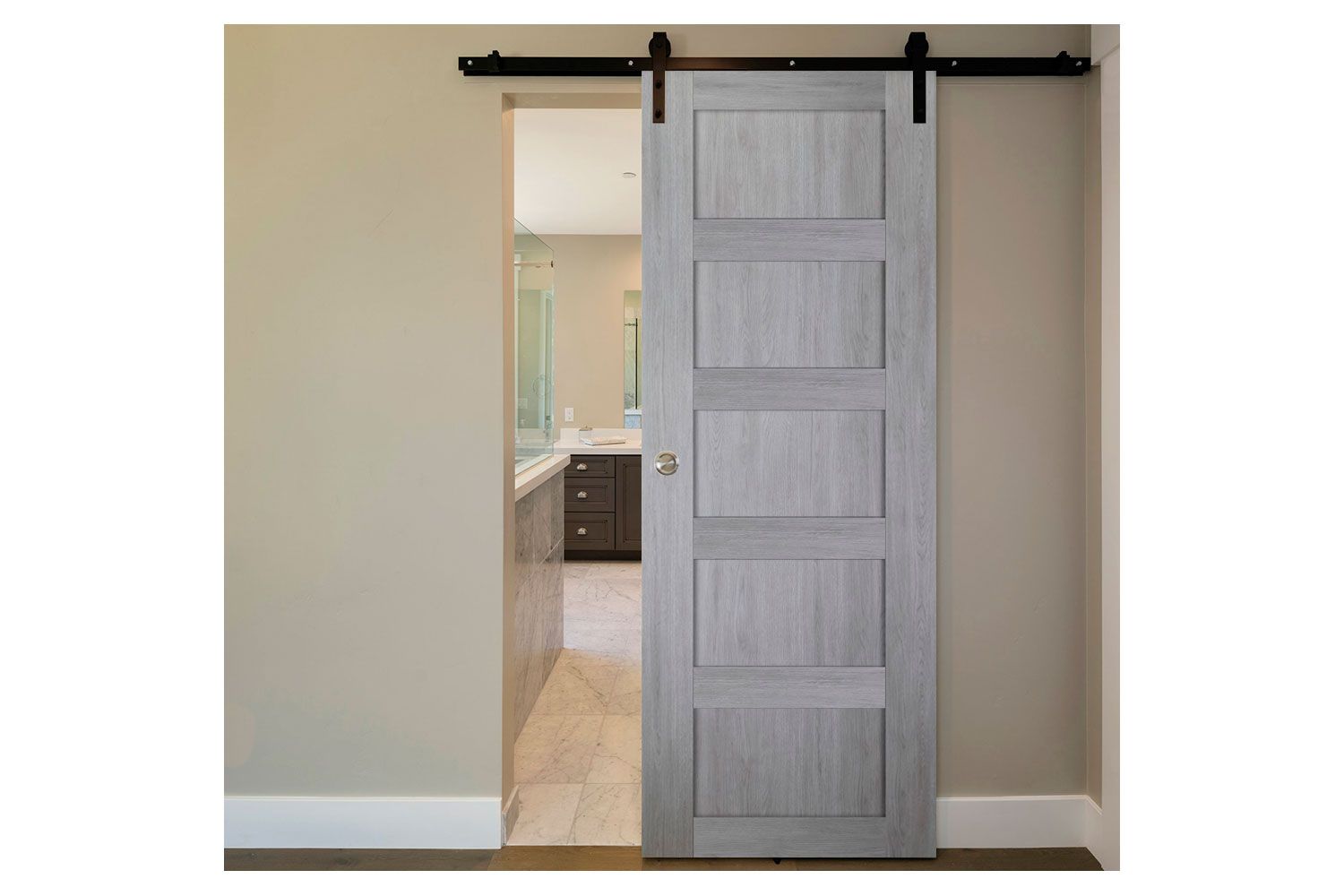 Nova Italia Stile 5 Lite Light Grey Laminate Interior Door