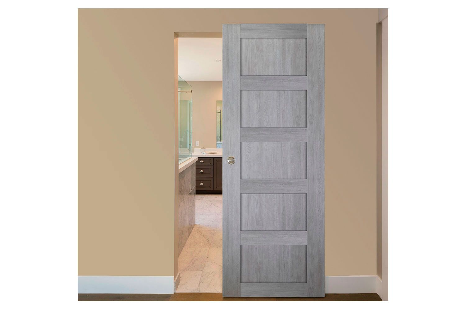 Nova Italia Stile 5 Lite Light Grey Laminate Interior Door