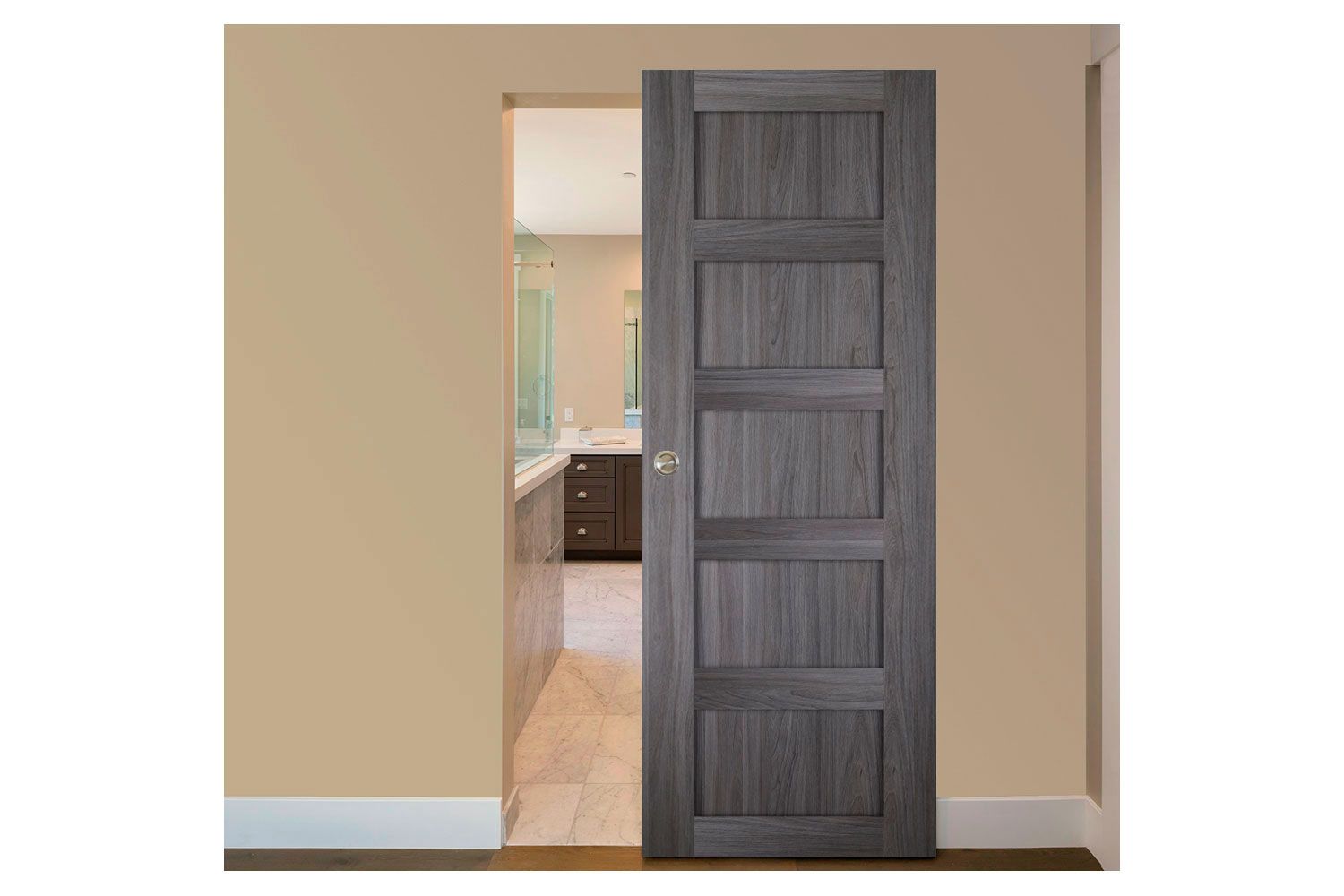 Nova Italia Stile 5 Lite Swiss Elm Laminate Interior Door