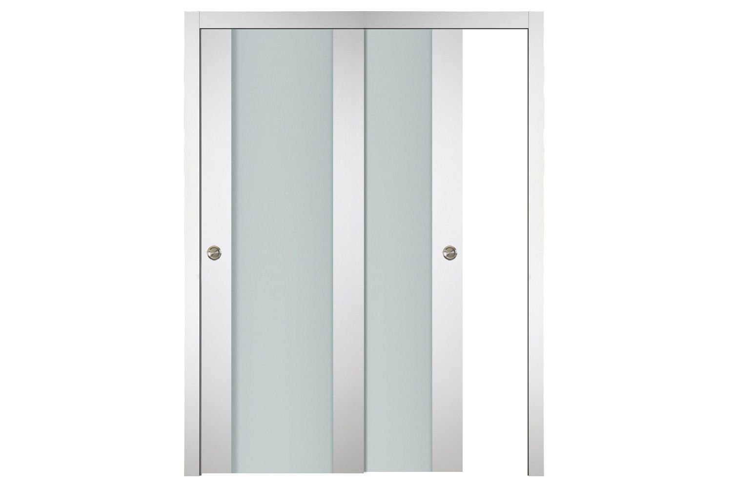 Nova Italia Vetro 01 Alaskan White Laminate Interior Door