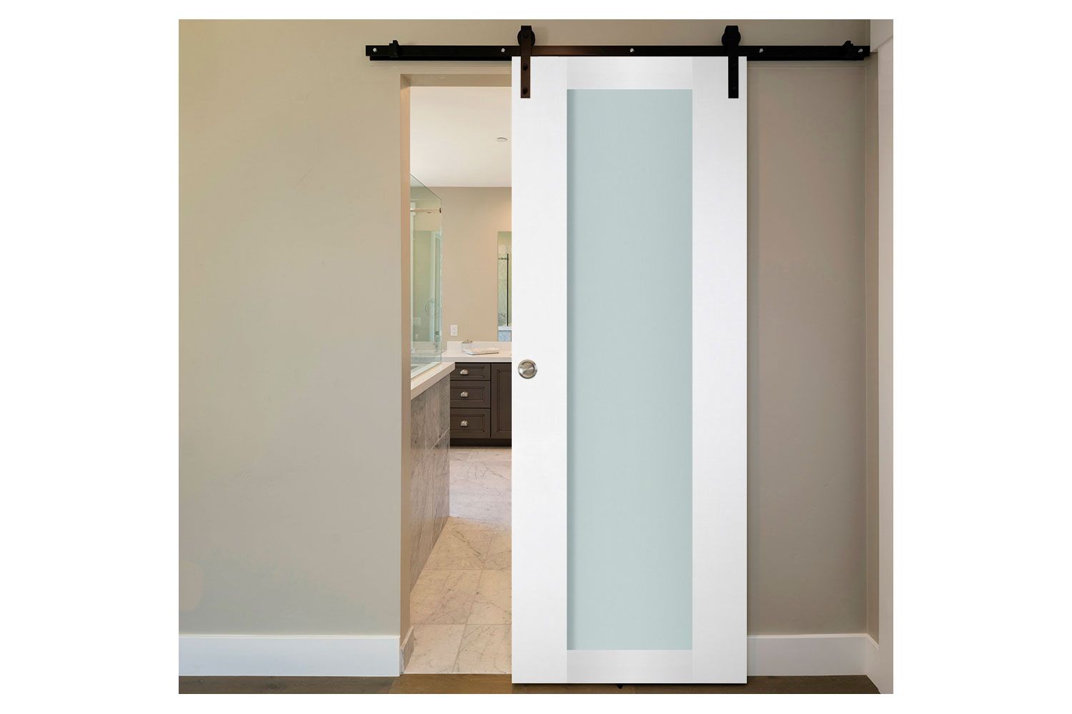 Nova Italia Vetro 1 Lite Alaskan White Laminate Interior Door