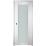 Nova Italia Vetro 1 Lite Alaskan White Laminate Interior Door