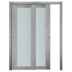 Nova Italia Vetro 1 Lite Light Grey Laminate Interior Door