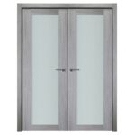 Nova Italia Vetro 1 Lite Light Grey Laminate Interior Door