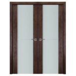 Nova Italia Vetro 1H Prestige Brown Laminate Interior Door