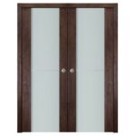 Nova Italia Vetro 1H Prestige Brown Laminate Interior Door