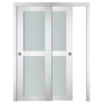 Nova Italia Vetro 2 Lite Alaskan White Laminate Interior Door