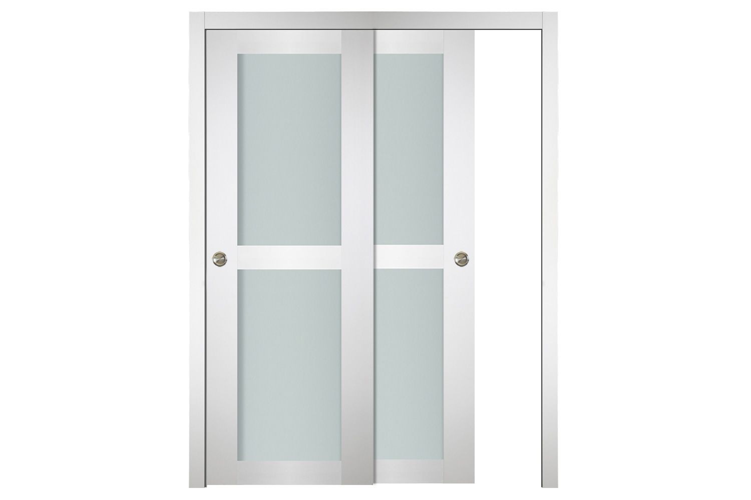 Nova Italia Vetro 2 Lite Alaskan White Laminate Interior Door