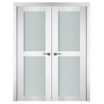 Nova Italia Vetro 2 Lite Alaskan White Laminate Interior Door