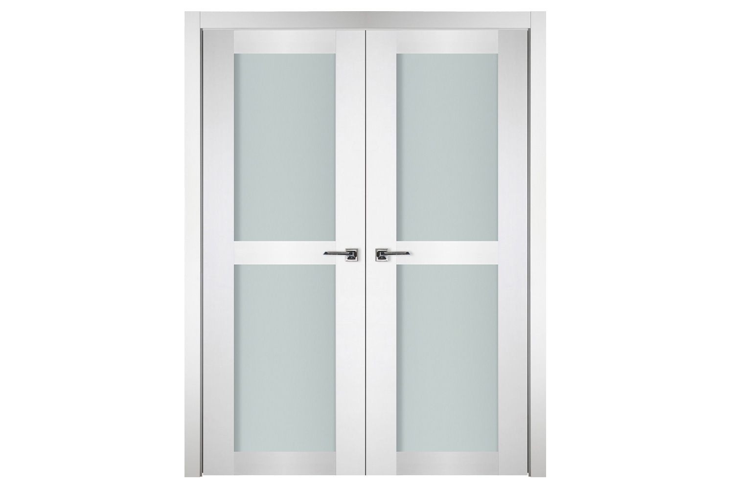 Nova Italia Vetro 2 Lite Alaskan White Laminate Interior Door