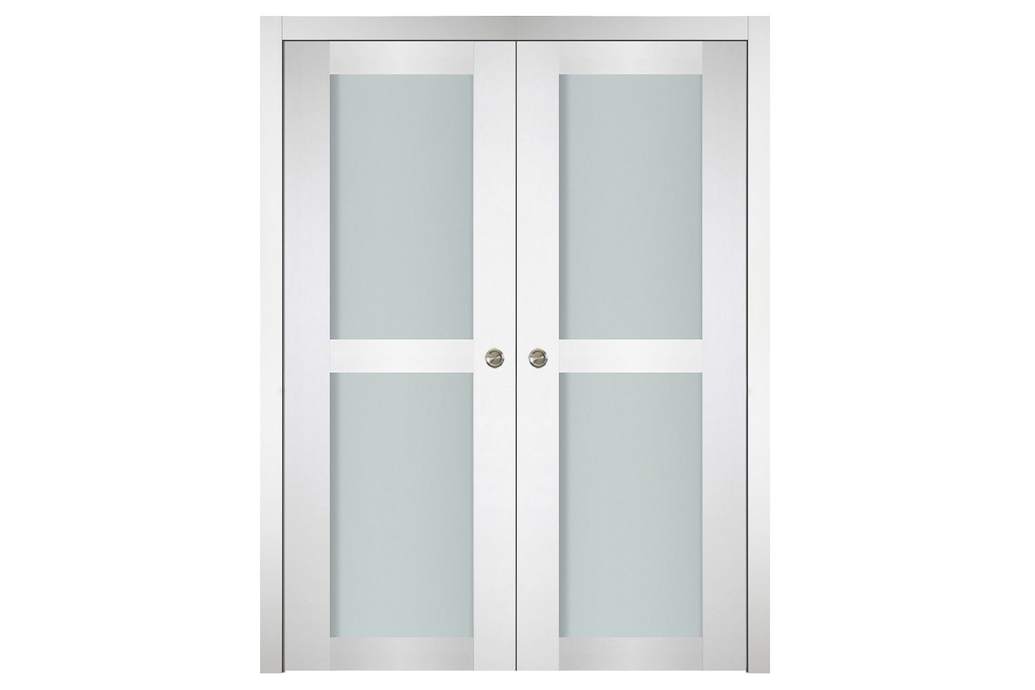 Nova Italia Vetro 2 Lite Alaskan White Laminate Interior Door