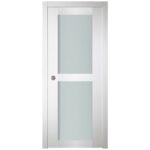 Nova Italia Vetro 2 Lite Alaskan White Laminate Interior Door