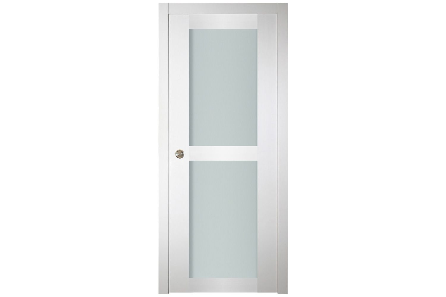 Nova Italia Vetro 2 Lite Alaskan White Laminate Interior Door