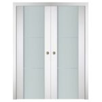 Nova Italia Vetro 2H Alaskan White Laminate Interior Door