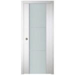 Nova Italia Vetro 2H Alaskan White Laminate Interior Door