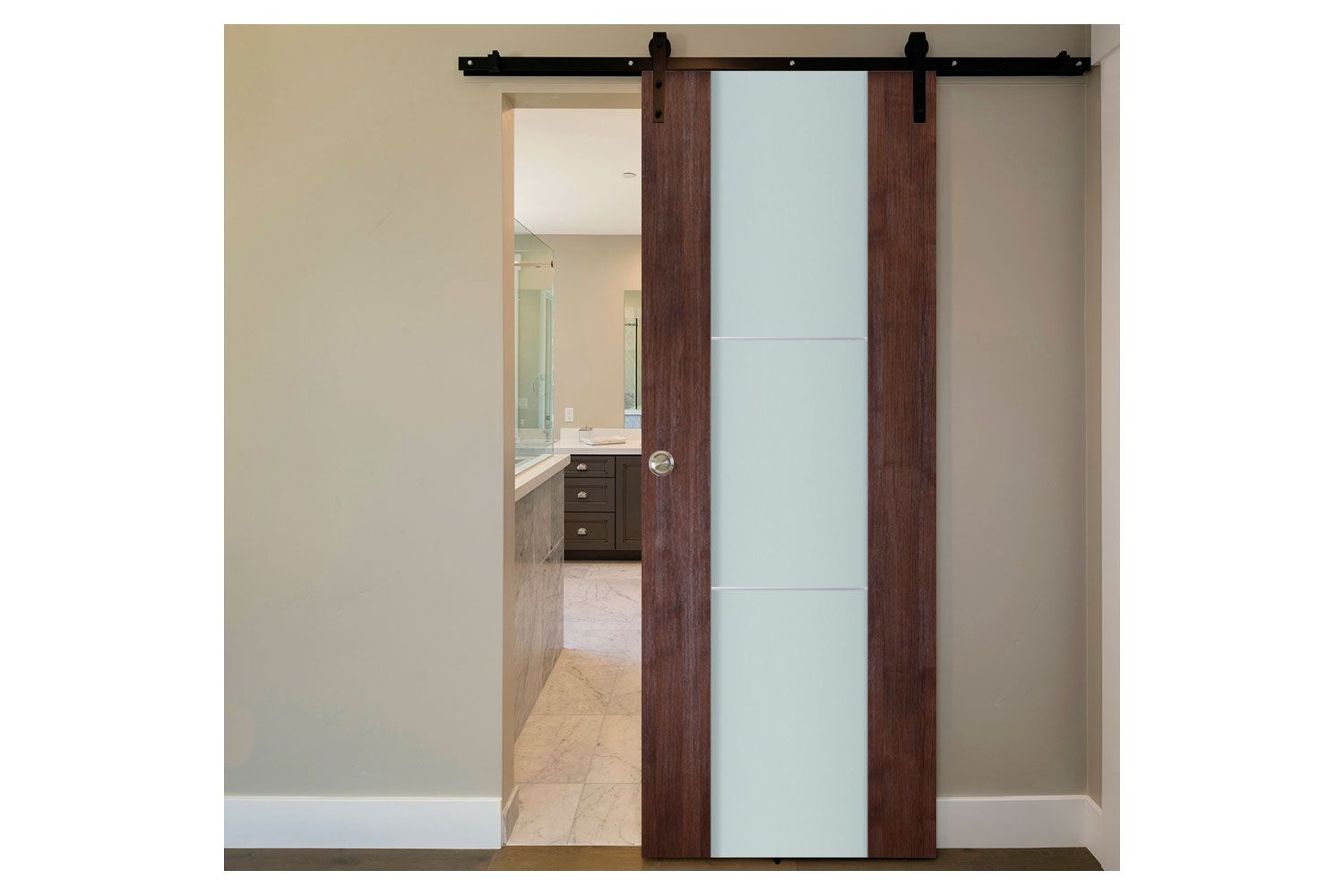 Nova Italia Vetro 2H Prestige Brown Laminate Interior Door