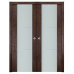 Nova Italia Vetro 2H Prestige Brown Laminate Interior Door