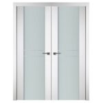 Nova Italia Vetro 2HC Alaskan White Laminate Interior Door