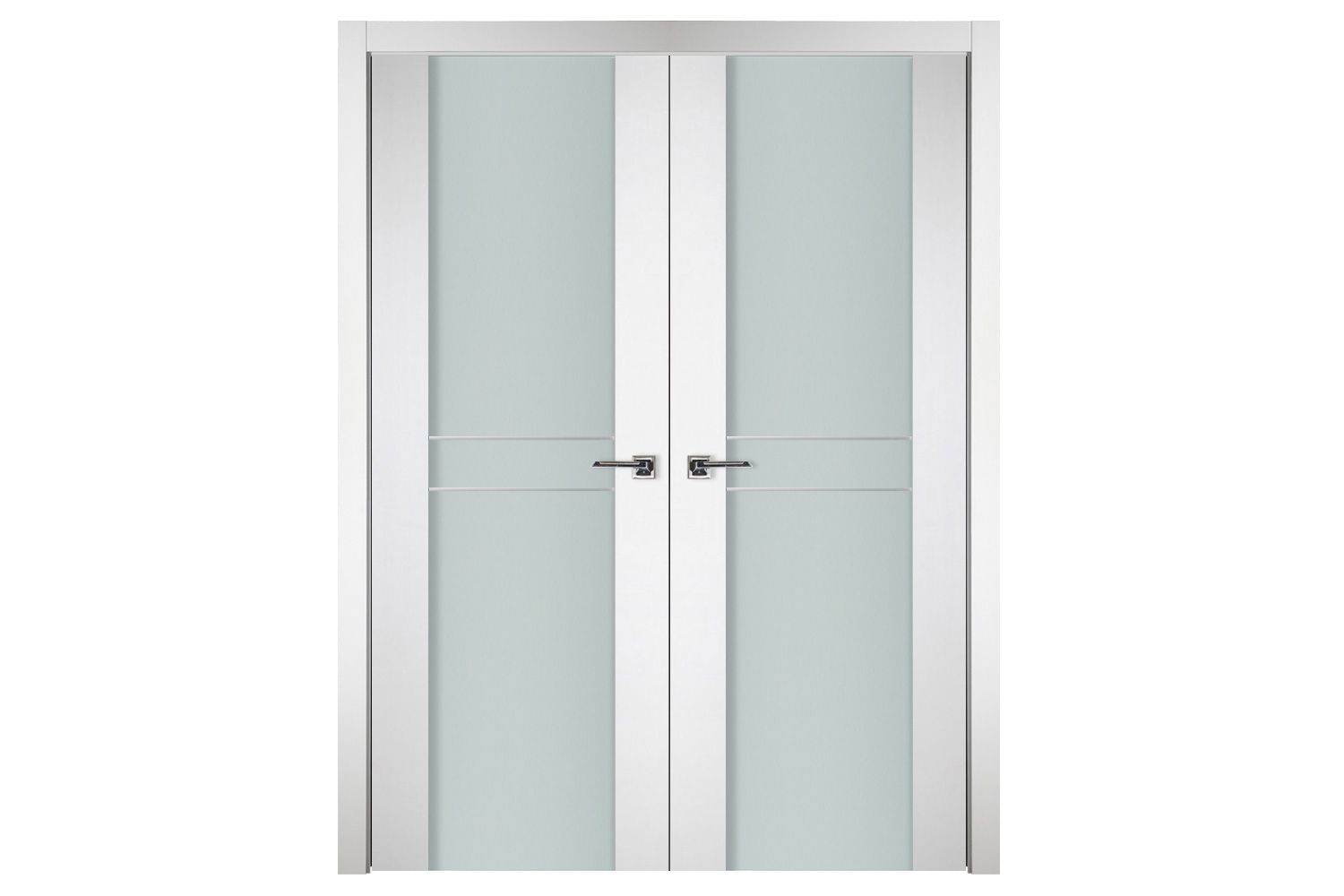 Nova Italia Vetro 2HC Alaskan White Laminate Interior Door