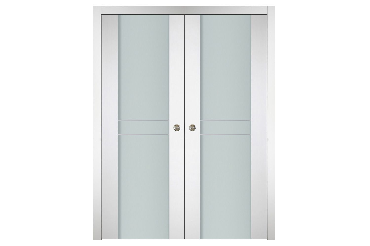 Nova Italia Vetro 2HC Alaskan White Laminate Interior Door