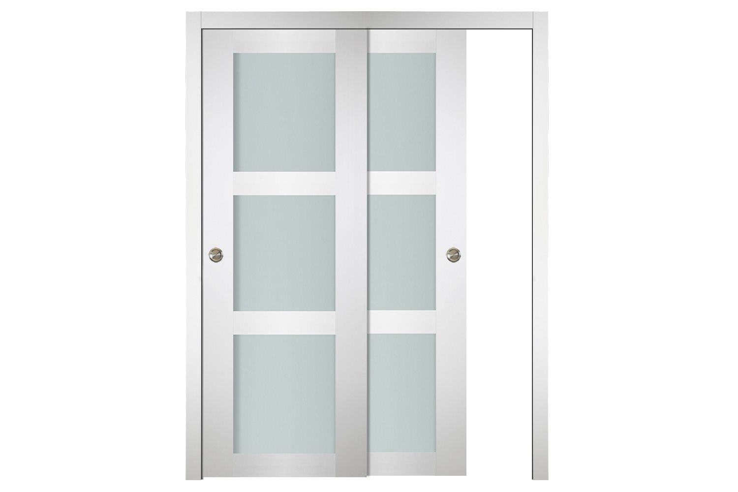 Nova Italia Vetro 3 Lite Alaskan White Laminate Interior Door