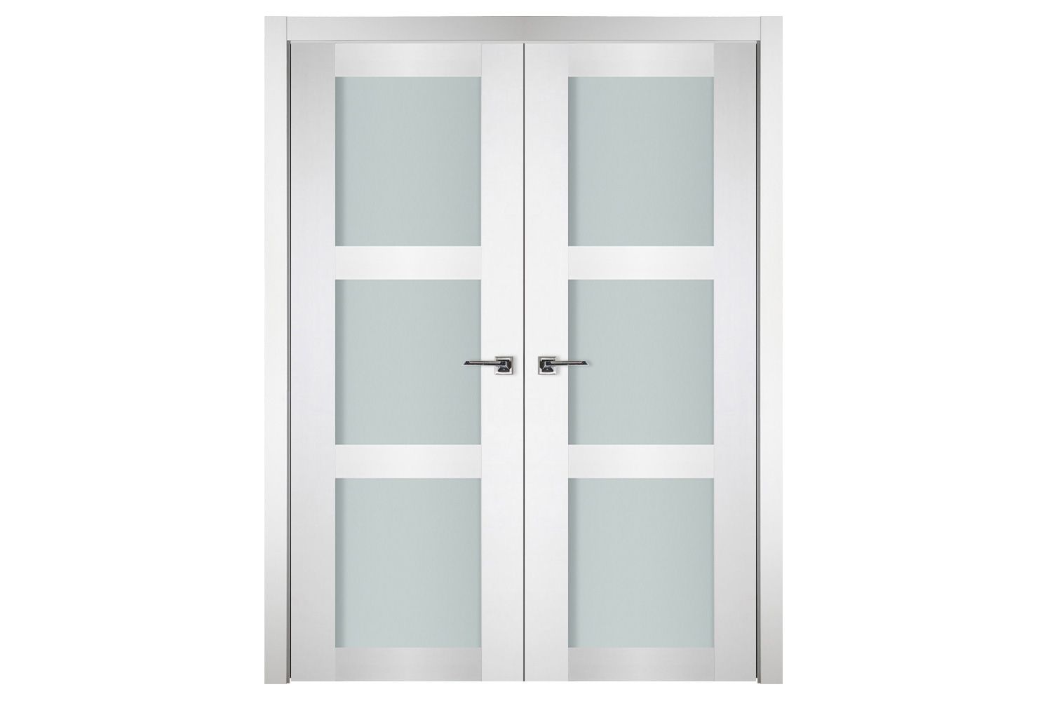 Nova Italia Vetro 3 Lite Alaskan White Laminate Interior Door