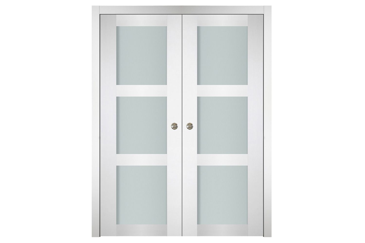 Nova Italia Vetro 3 Lite Alaskan White Laminate Interior Door